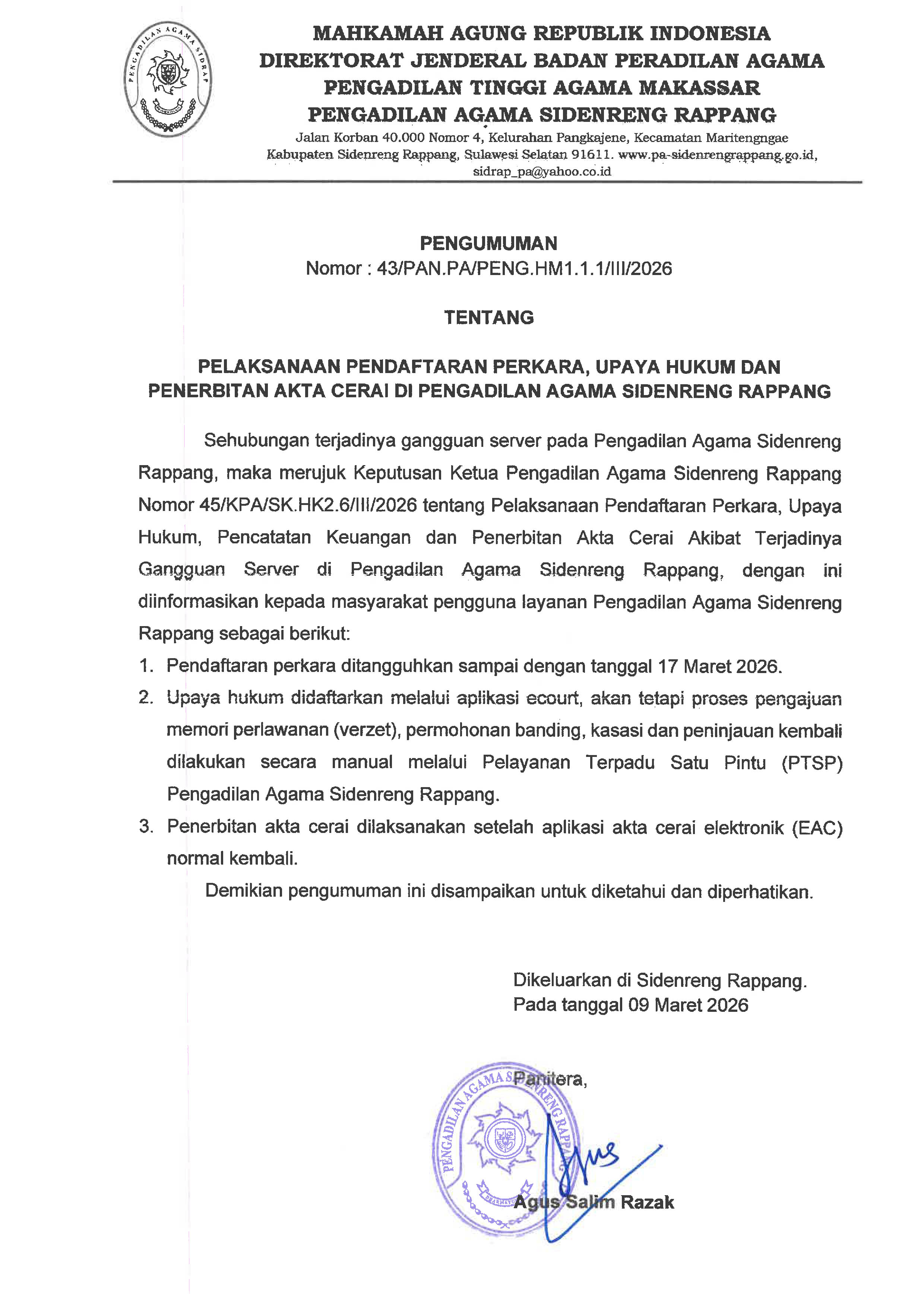pengumuman